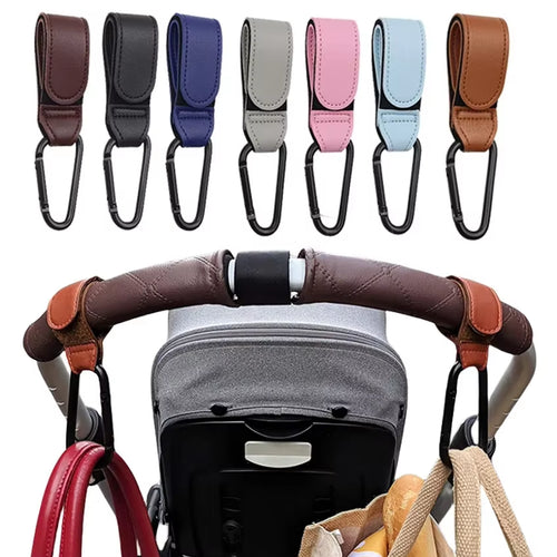 2Pcs Leather Hooks For Baby Stroller 